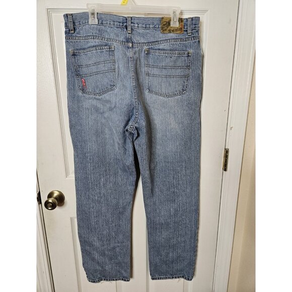 Skin Industry Blue Jeans Mens 36x30 Straight Leg Vtg 90s Button Fly Pink Lady - Picture 6 of 13